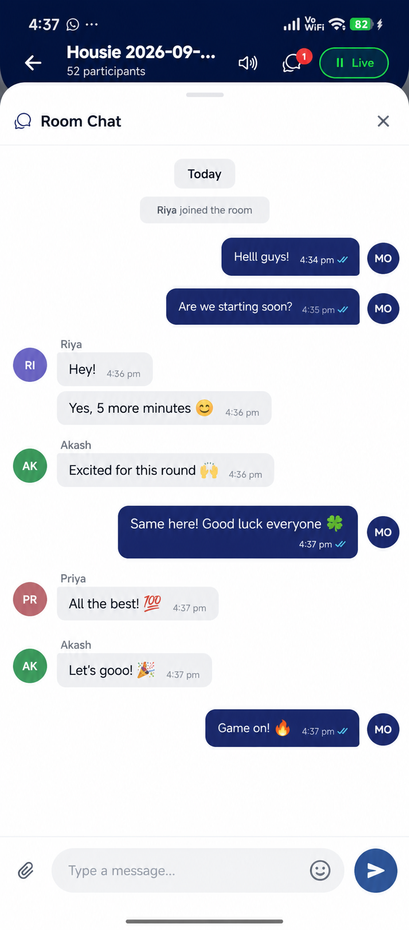 Live Chat Room